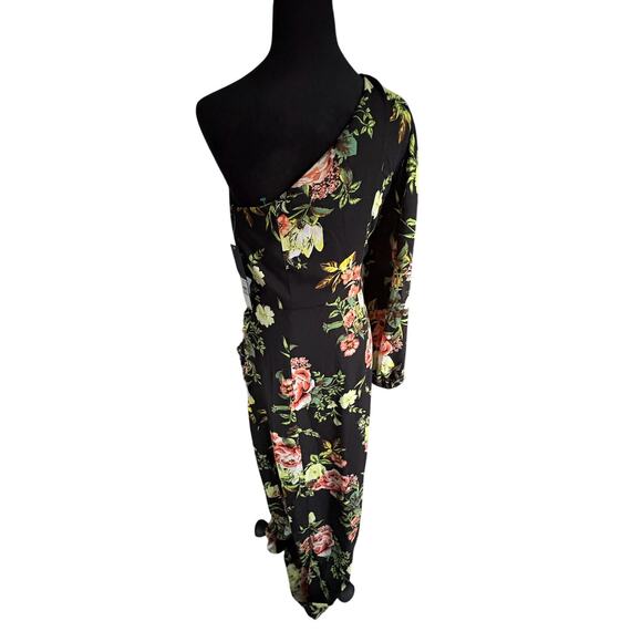 Rachel Roy Black Floral One-Shoulder Maxi Dress NWT Size 6 Wedding Guest - Picture 2 of 10